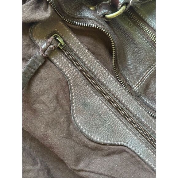 Old Trend Genuine Leather Purse Bag Brown Embroidered Shoulder Top Handles Boho - Picture 15 of 16